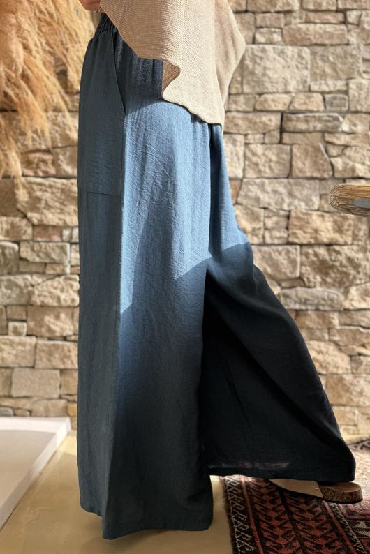 Basso Shirring Wide Leg Pant Deep Teal